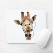 Funny Giraffe met Bowtie en Monocle Muismat (Met muis)