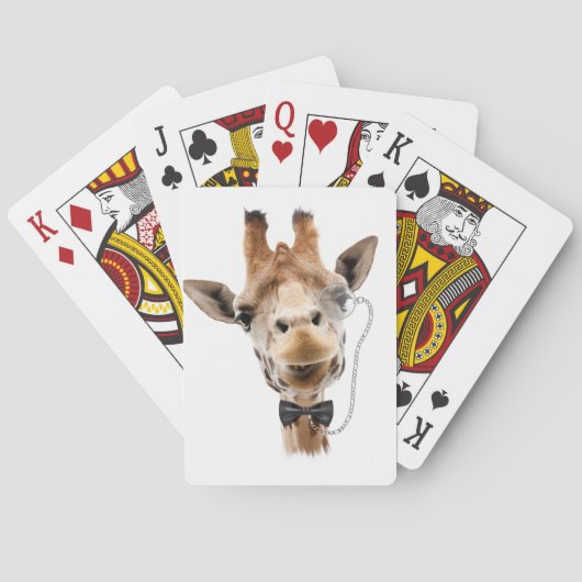 Funny Giraffe met Bowtie en Monocle Pokerkaarten (Achterkant)