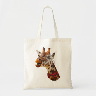 Funny Giraffe met Bowtie en Monocle Tote Bag