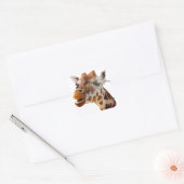 Funny Giraffe met Bowtie en Monocle Vierkante Sticker (Envelop)