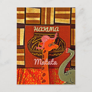 Funny Giraffe met coole tekst Hakuna Matata Briefkaart