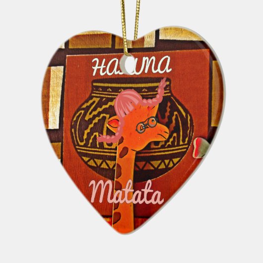 Funny Giraffe met coole tekst Hakuna Matata Keramisch Ornament (Links)