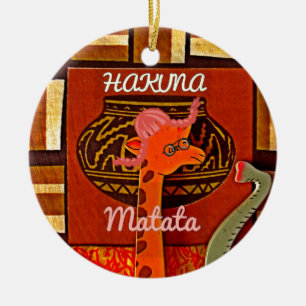 Funny Giraffe met coole tekst Hakuna Matata Keramisch Ornament