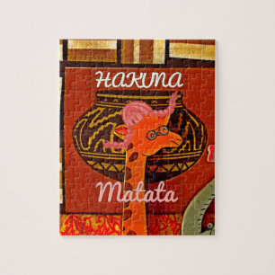 Funny Giraffe met coole tekst Hakuna Matata Legpuzzel