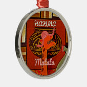 Funny Giraffe met coole tekst Hakuna Matata Metalen Ornament (Rechts)