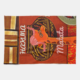 Funny Giraffe met coole tekst Hakuna Matata Theedoek