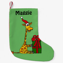 Funny Giraffe met kerstpakket Kleine Kerstsok