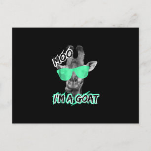 Funny Giraffe Moo Im a Goat Cute Zoo Animal Gift Aankondigingskaart