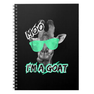 Funny Giraffe Moo Im a Goat Cute Zoo Animal Gift Notitieboek