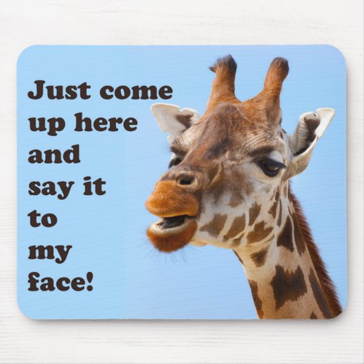 Funny Giraffe Mousepad Muismat (Voorkant)