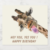 Funny Giraffe Mousserende Wijn Label - Aangepaste  Sparkling Wijnetiket (Enkel label)
