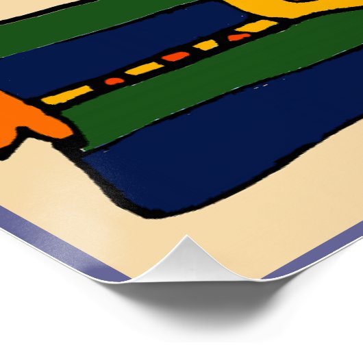 Funny Giraffe op het Poster van Beach Perfect Poster (Hoek)