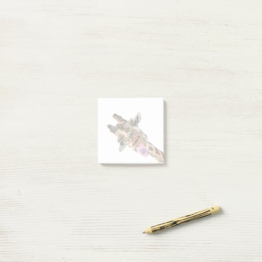 Funny Giraffe Post-it® Notes (Op bureau)