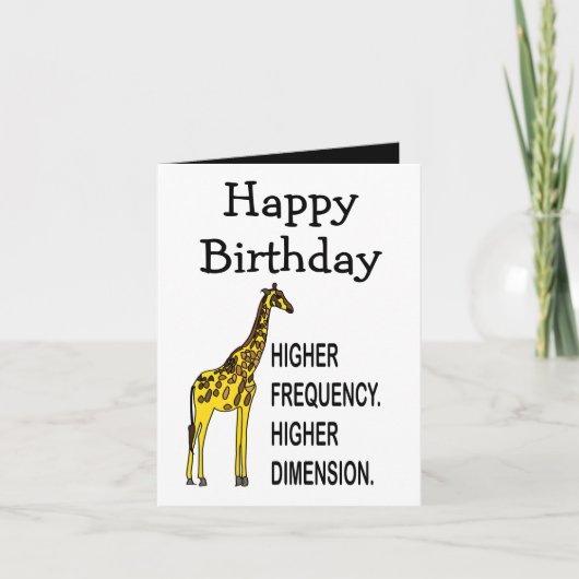 Funny Giraffe Pun Happy Birthday Kaart (Voorkant)