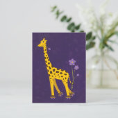 Funny Giraffe Roller Patinage Purple Carte Postale (Debout devant)