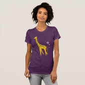 Funny Giraffe Roller Skating Dark Womens T-shirt (Voorkant volledig)