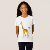 Funny Giraffe Roller Skating T-shirt (Voorkant volledig)