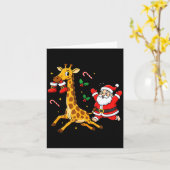 Funny Giraffe Santa Claus Boots Christmas Womens M Kaart (Gele Bloem)