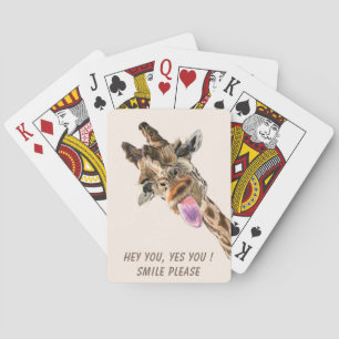 Funny Giraffe speelkaarten - aangepaste tekst
