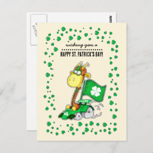 Funny Giraffe St. Patrick's Day Briefkaarten
