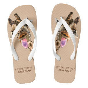 Funny Giraffe Teenslippers Smile - Kies kleuren