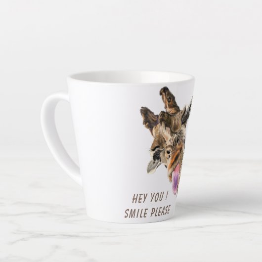 Funny Giraffe Tongue Out and Playful Wink - Smile Latte Mok (Linkerhoek)