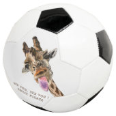 Funny Giraffe Tongue Out and Playful Wink - Smile Voetbal (Drie kwart)