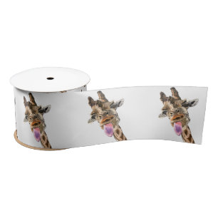 Funny Giraffe Tongue Out en Playful Wink Cartoon Lint