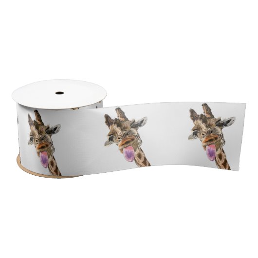 Funny Giraffe Tongue Out en Playful Wink Cartoon Lint (Spoel)