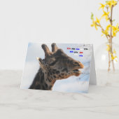 Funny Giraffe Vieux âge Carte d'anniversaire (Fleur jaune)