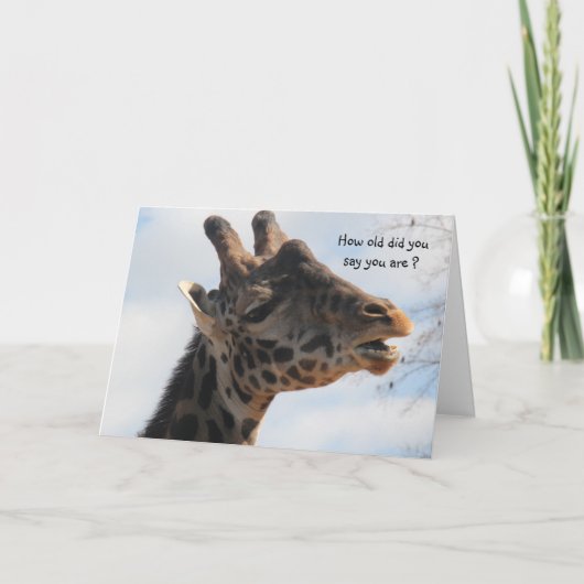 Funny Giraffe Vieux âge Carte d'anniversaire (Devant)