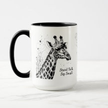 Funny Giraffe Zwart Wit Ink Gepersonaliseerd