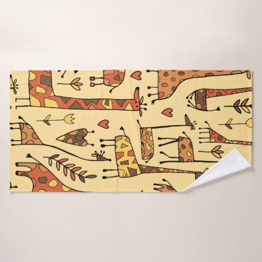 Funny giraffen schetsen, naadloos patroon uw ontwe badhanddoek (Badhanddoek)