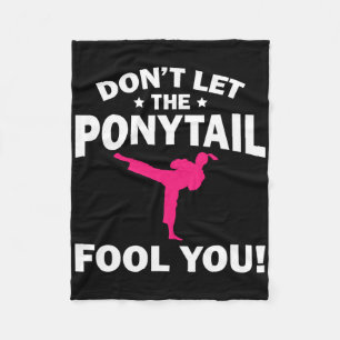 Funny Girl Karate Design Kinder Women Kickboxing B Fleece Deken