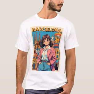 Funny Girl Post Kaart Barcelona T-shirt
