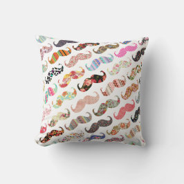 Funny Girly Colorful Pattern Mustaches Kussen