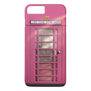 Funny Girly Pink British Phone Booth iPhone 8 Plus / 7 Plus Hoesje
