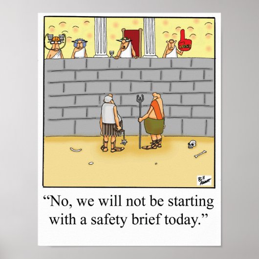 Funny Gladiator Safety Brief Poster (Voorkant)