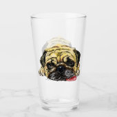 Funny Glass met Pug Dog Glas (Voorkant)