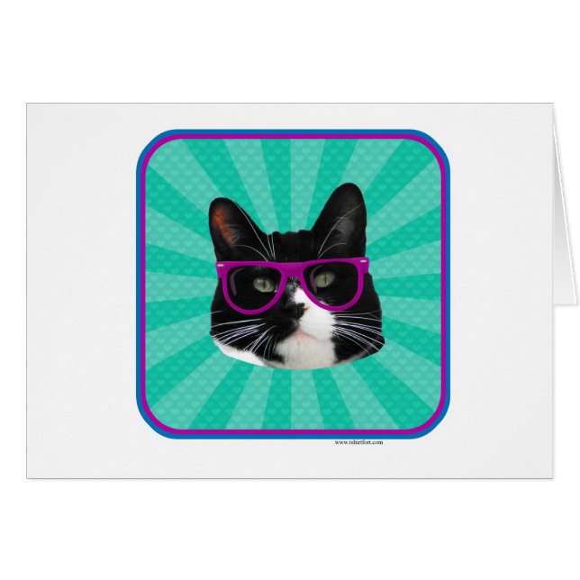 Funny Glasses Tuxedo Cat (Voorkant Horizontaal)