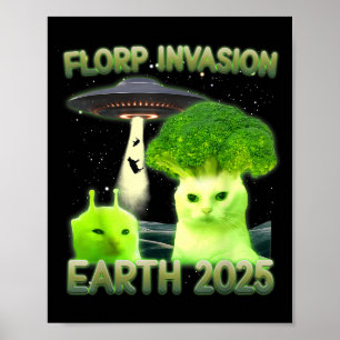 Funny Glerp Glorp Funny Alien Cat Meme  Poster
