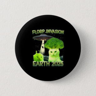 Funny Glerp Glorp Funny Alien Cat Meme Ronde Button 5,7 Cm