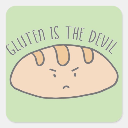 Funny Gluten is de Duivel Stickers (Voorkant)