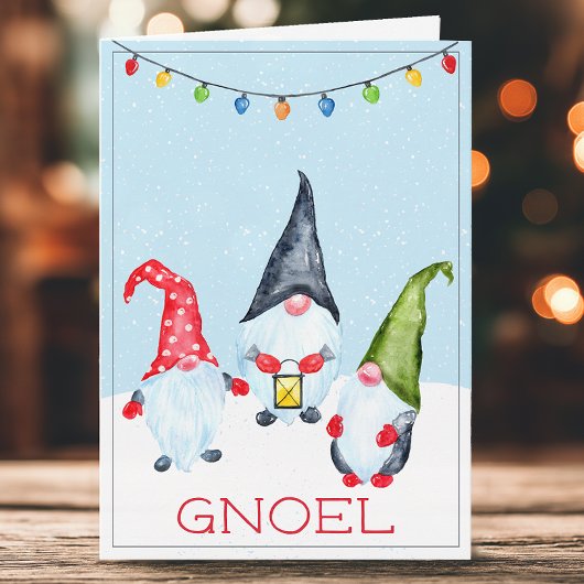 Funny Gnoel Gnomes de Noël Carte de vacances