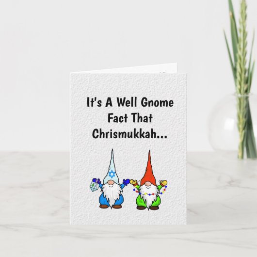 Funny Gnome Chrismukkah Carte de voeux (Devant)