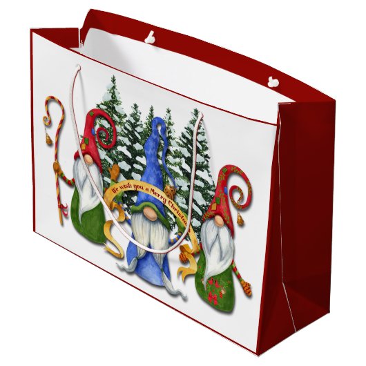 Funny Gnome Kerstwens Groot Cadeauzakje (Achterkant Gekanteld)