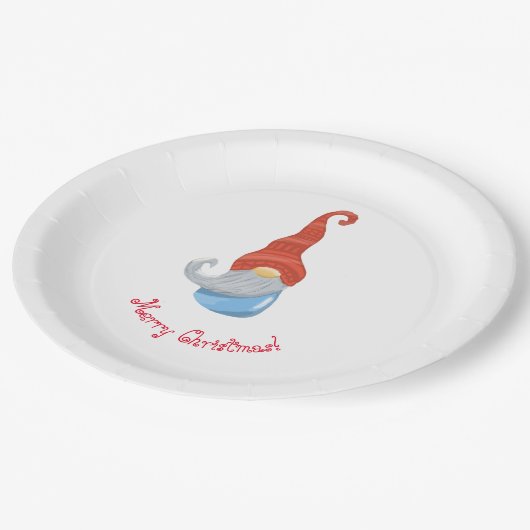 Funny gnome papieren bordje (Gekanteld)