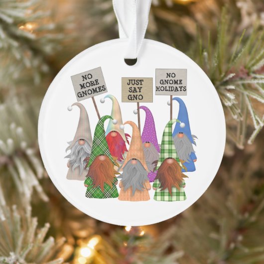 Funny Gnome Protest Kerstmis Ornament (Boom)