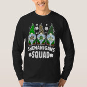 Funny Gnome Shenanigans Squad Shamrock St Patricks T-shirt (Voorkant)