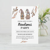 Funny Gnomes Friendsmas-kerstfeest Kaart (Staand voorkant)